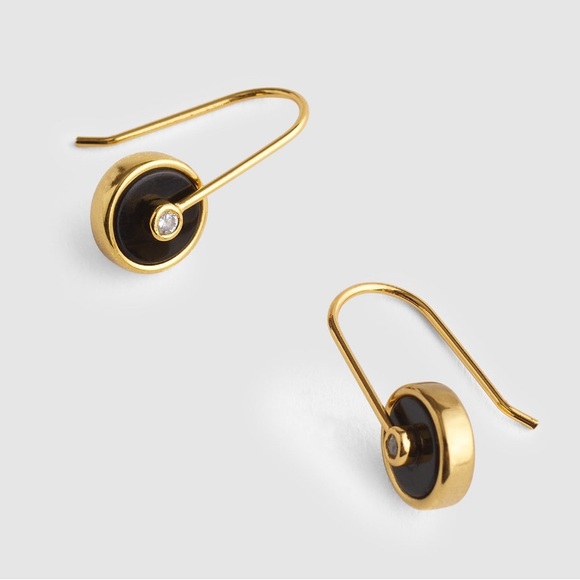 Madewell Jewelry - NWT MADEWELL Stone Inlay Coin Earrings onyx multi